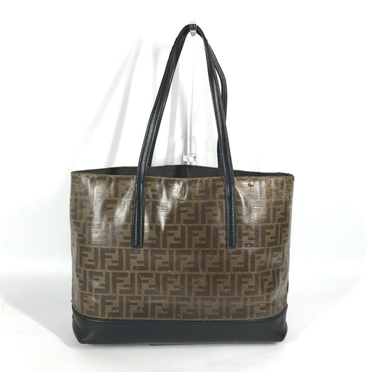 FENDI Tote Bag 8BH348 PVC, Leather Brown Zucca mens Used Authentic