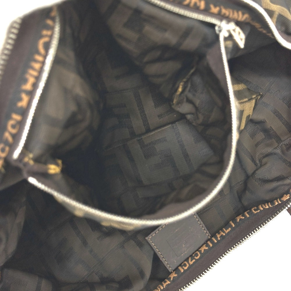 FENDI Tote Bag Canvas / leather Brown Zucca Pattern