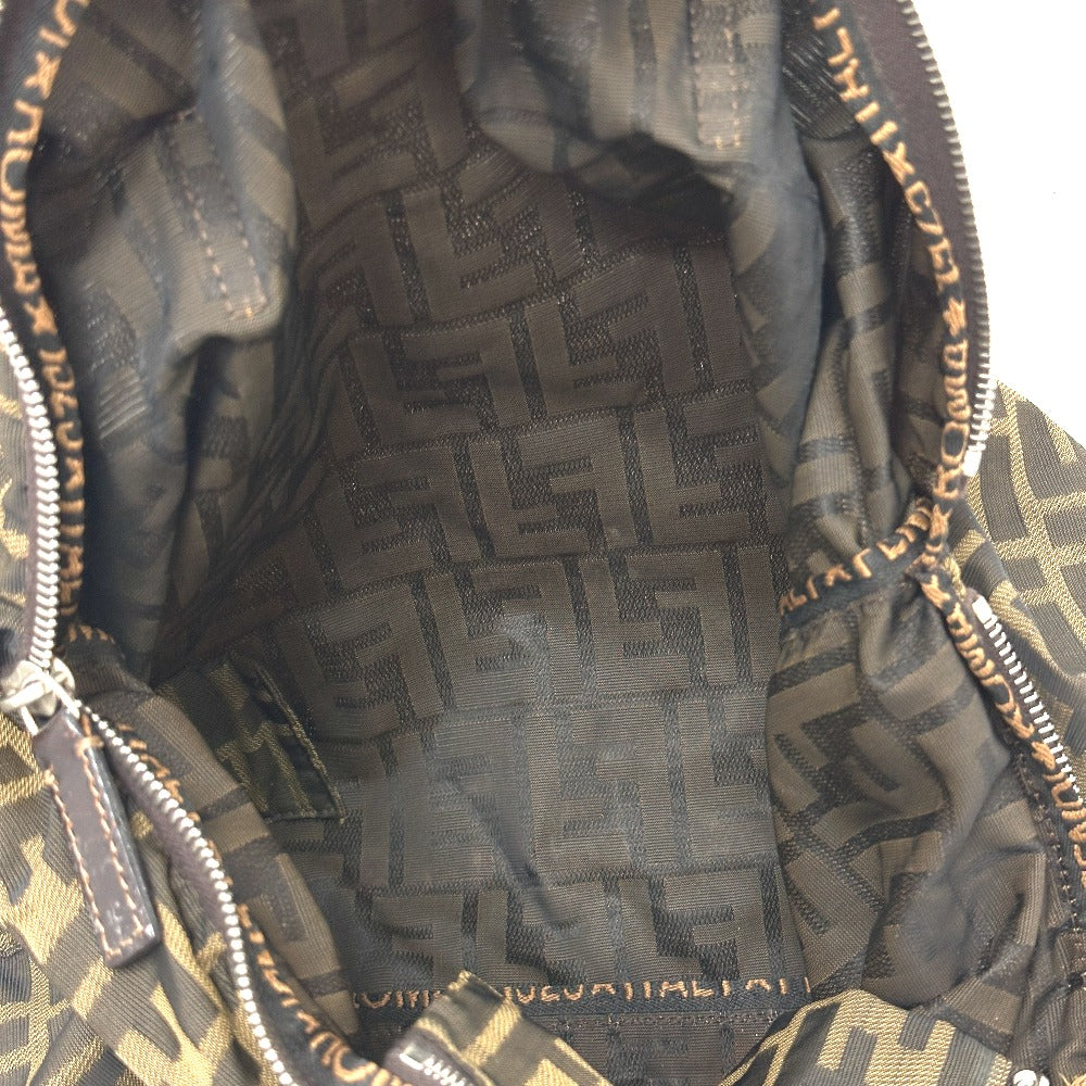 FENDI Tote Bag Canvas / leather Brown Zucca Pattern
