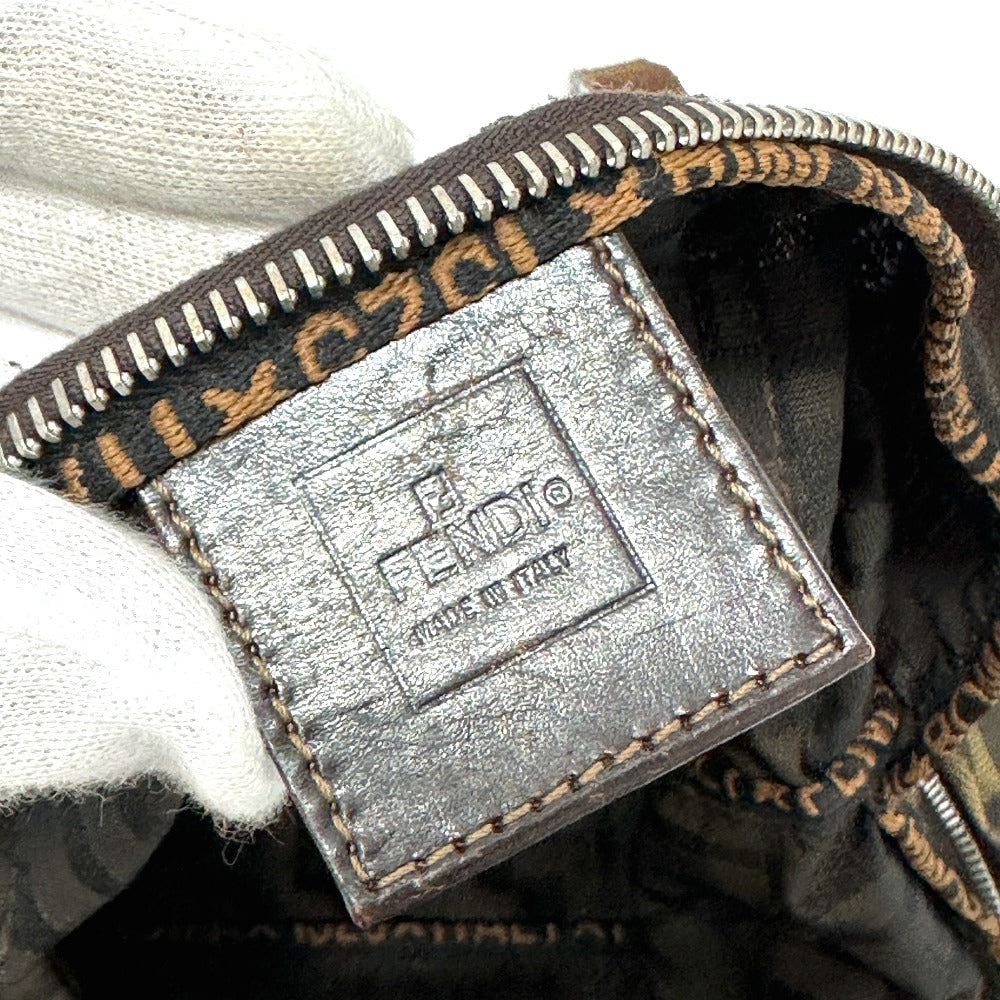FENDI Tote Bag Canvas / leather Brown Zucca Pattern