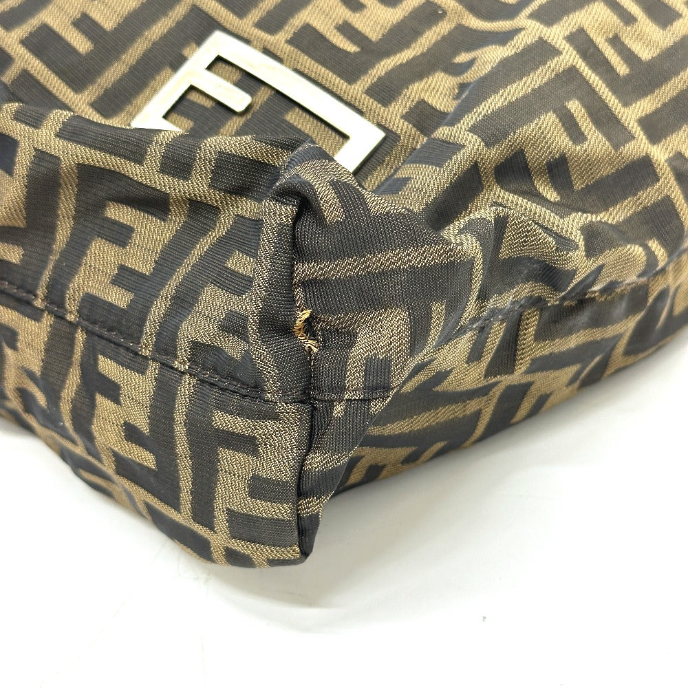 FENDI Tote Bag Canvas / leather Brown Zucca Pattern