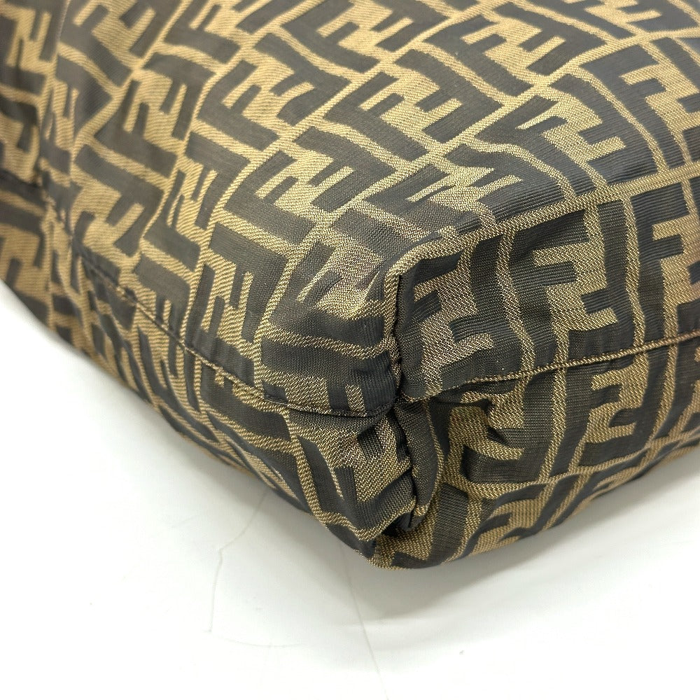 FENDI Tote Bag Canvas / leather Brown Zucca Pattern
