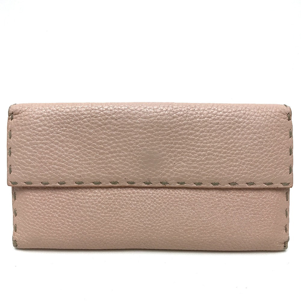 FENDI Long Wallet Purse 8M0144 leather pink Celeria Roman leather Women Used Authentic