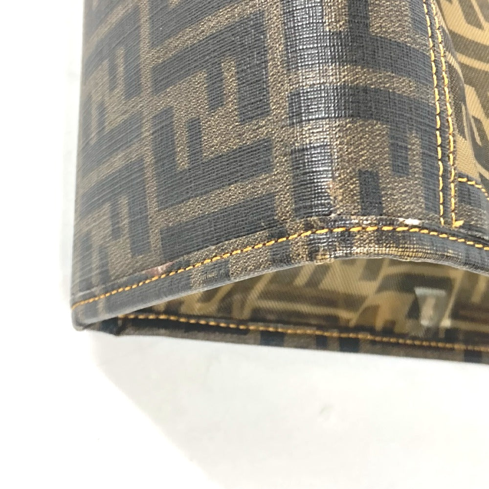 FENDI Shoulder Bag Coated leather Brown Mesh Bag Beach Bag Vintage Zucca Women Used Authentic