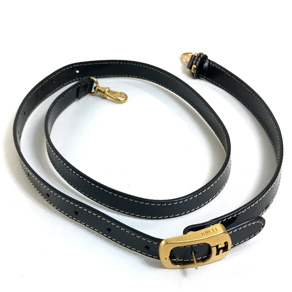 FENDI Handbag Canvas / patent leather Black type Enamel Crossbody Shoulder chameleon Women Used Authentic