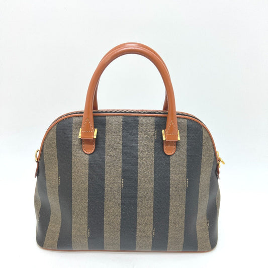FENDI Handbag PVC, Leather Brown Pecan