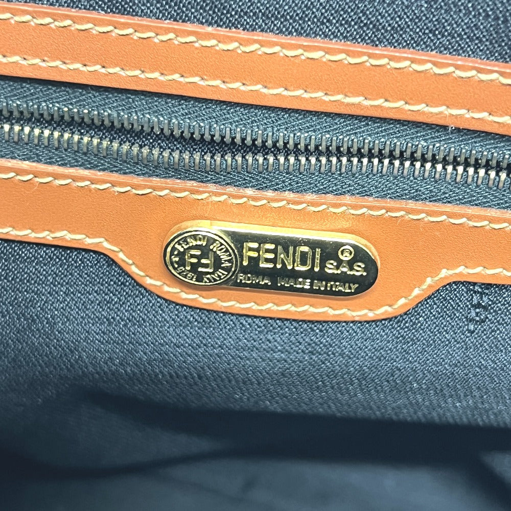 FENDI Handbag PVC, Leather Brown Pecan