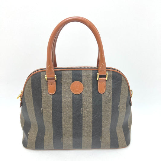 FENDI Handbag PVC, Leather Brown Pecan