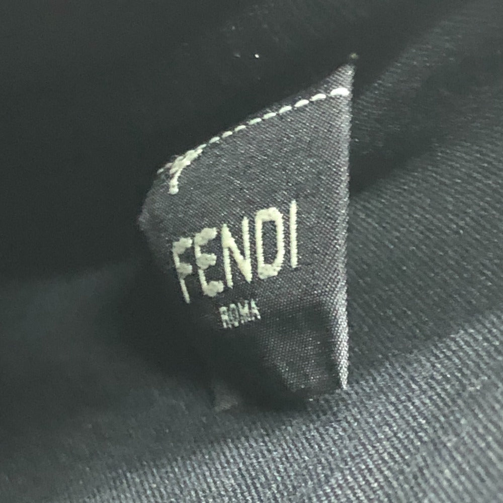 FENDI Shoulder Bag 7VA456 leather black Calligraphy studs