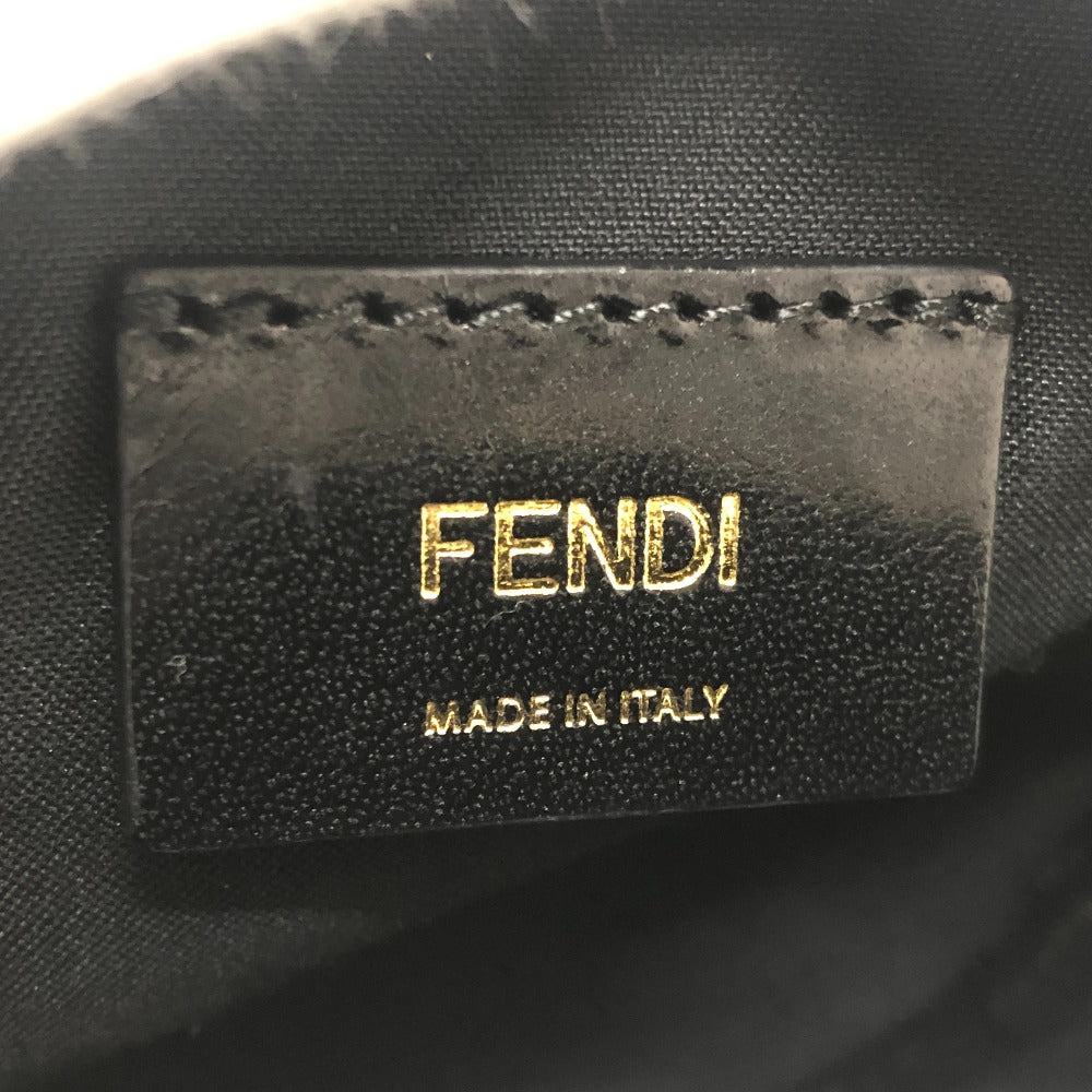 FENDI Shoulder Bag 7VA456 leather black Calligraphy studs