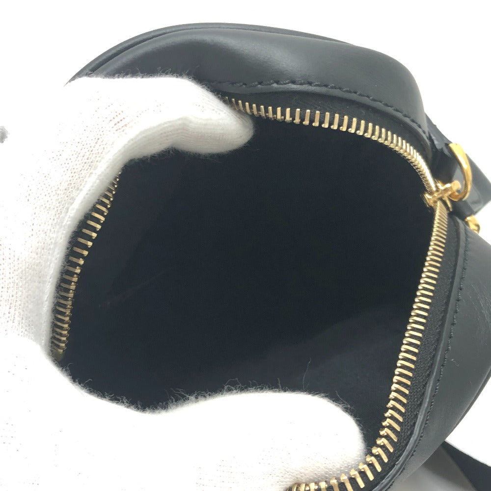 FENDI Shoulder Bag 7VA456 leather black Calligraphy studs