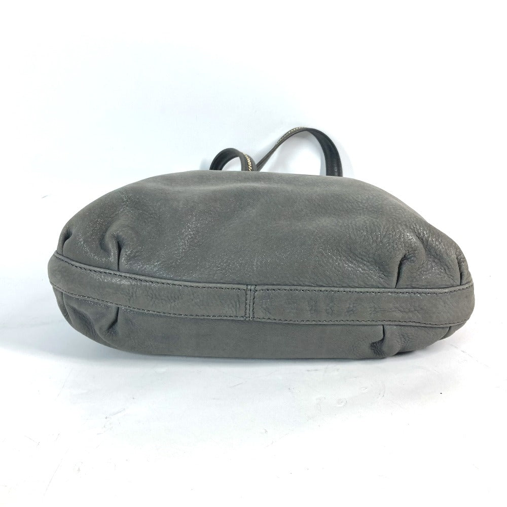 FENDI Shoulder Bag 8BR650 leather gray Bag Shoulder Bag Tote Bag logo FF Women Used Authentic