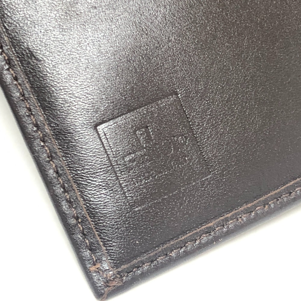 FENDI Folded wallet Leather / canvas Brown Zucca Pattern