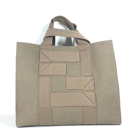 FENDI Tote Bag 7VA558 canvas khaki TOTE CANVAS mens Used Authentic