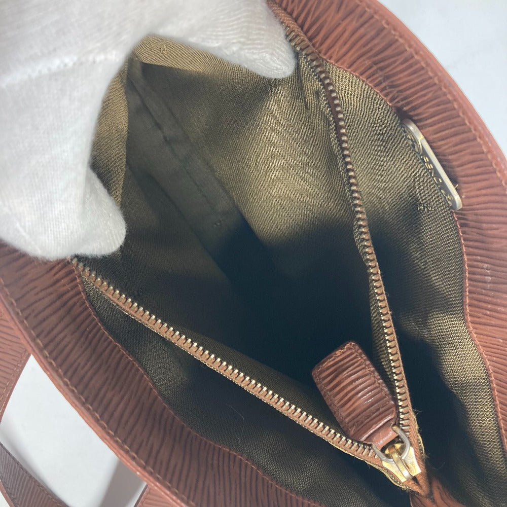 FENDI Handbag leather Brown vintage FF logo Women Used Authentic