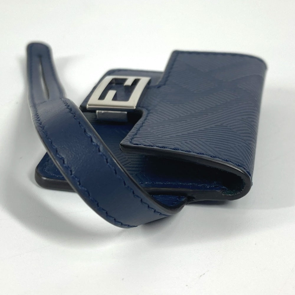 FENDI charm leather Navy Bucket type Bag type Women Used Authentic