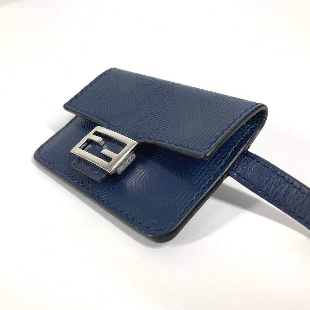 FENDI charm leather Navy Bucket type Bag type Women Used Authentic