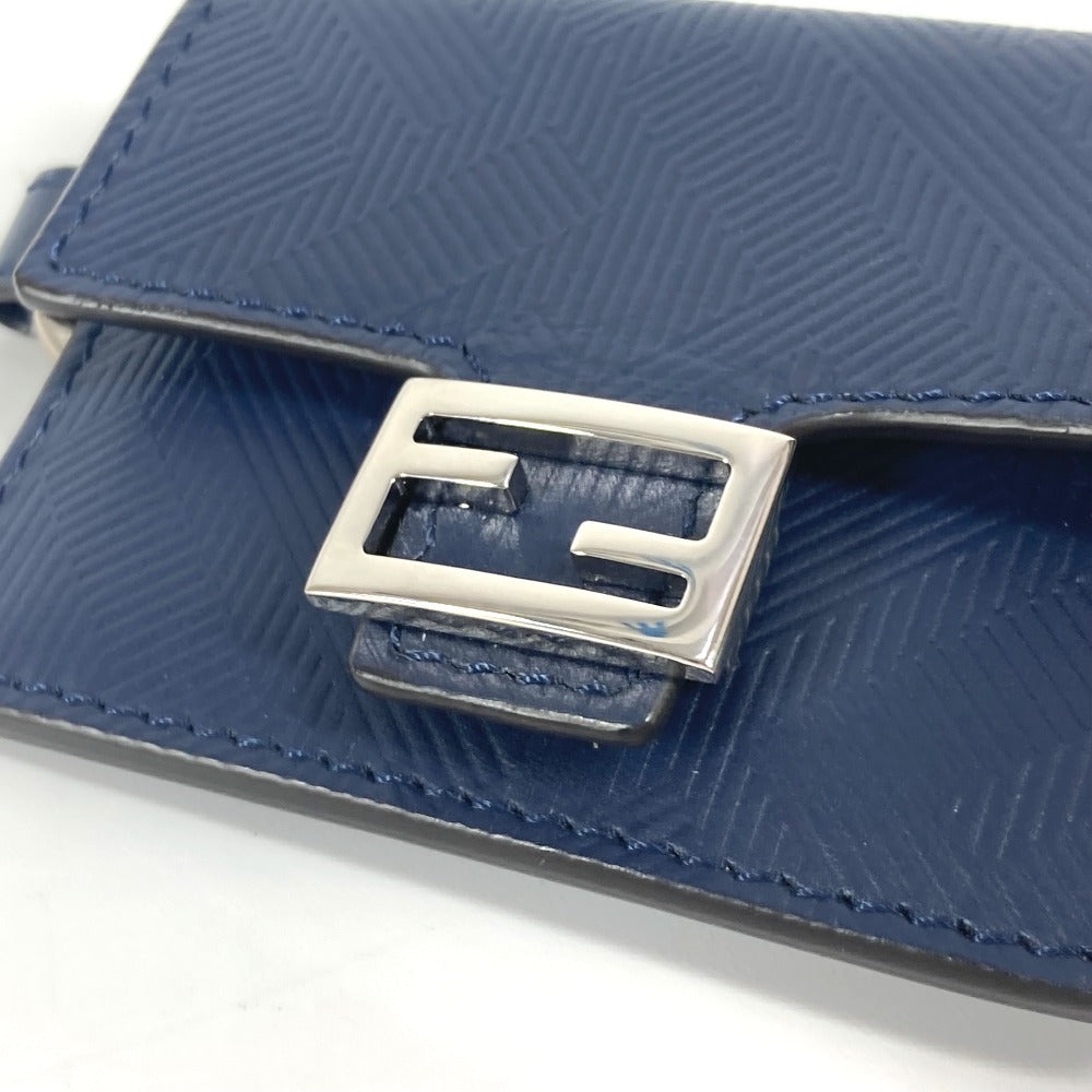 FENDI charm leather Navy Bucket type Bag type Women Used Authentic