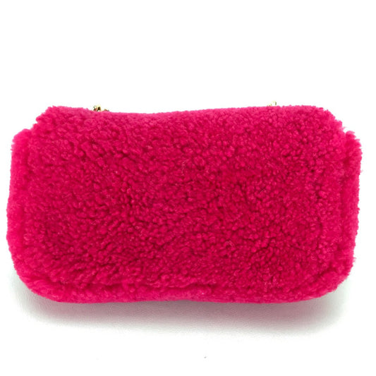 FENDI Shoulder Bag 8M0315 Mouton Fusha pink Mini baguette Women Used Authentic