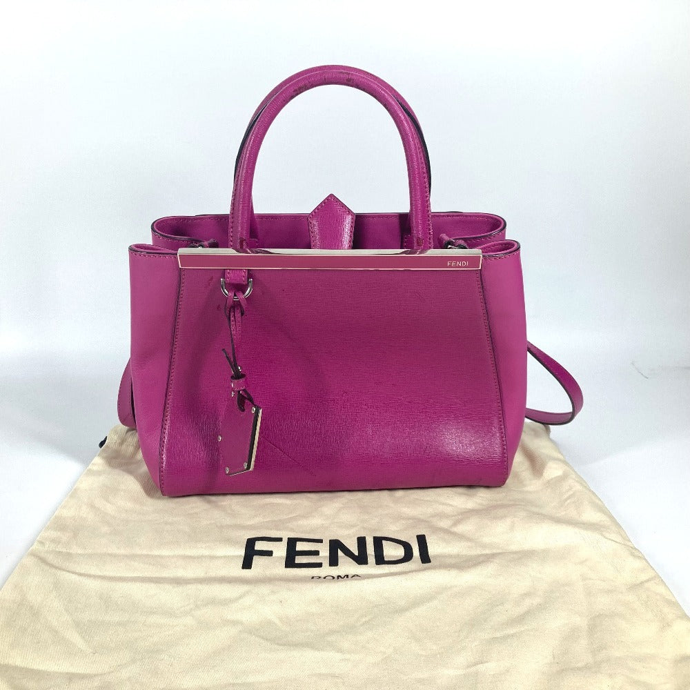 FENDI Handbag 8BH253 leather purple Petite to Jules Women Used Authentic