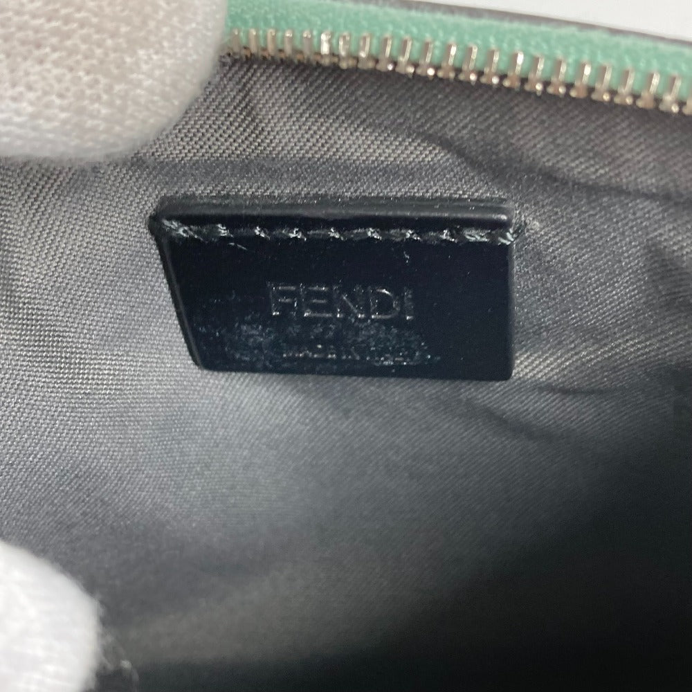 FENDI Pouch 8BS007 leather green Coin case Wallet Clutch Small Women Used Authentic