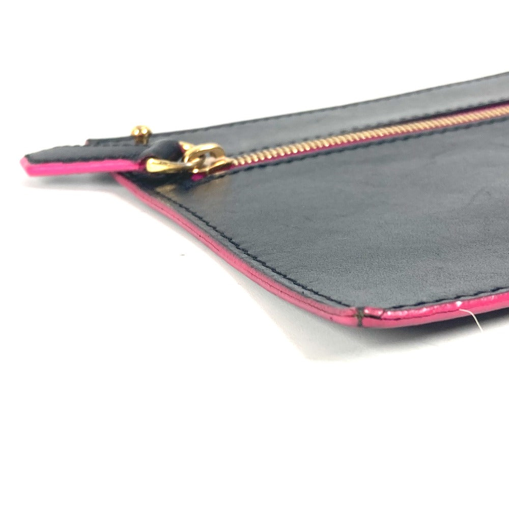 FENDI Pouch leather black By color Accessories Flat Women Used Authentic