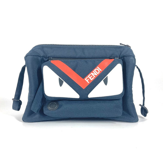 FENDI Pouch Nylon Navy monster bugs For strollers Kids Used Authentic