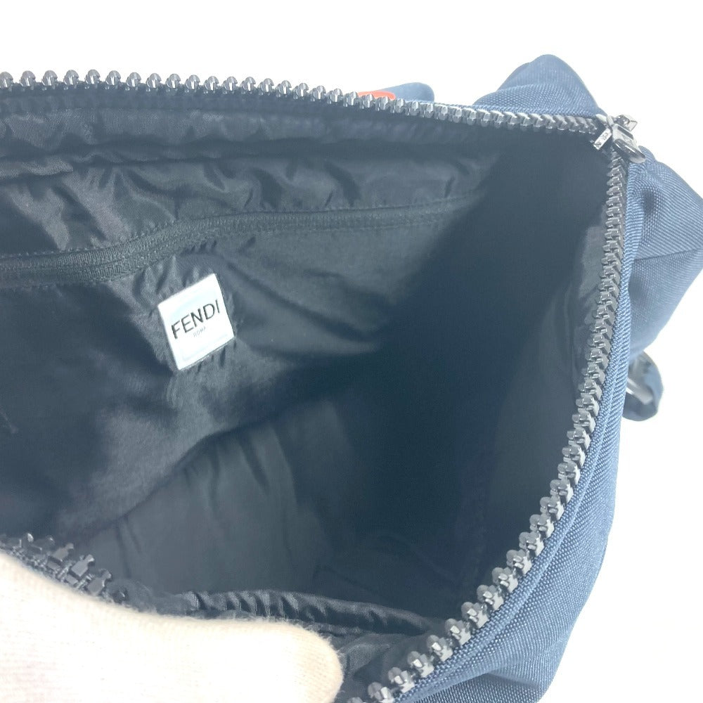 FENDI Pouch Nylon Navy monster bugs For strollers Kids Used Authentic