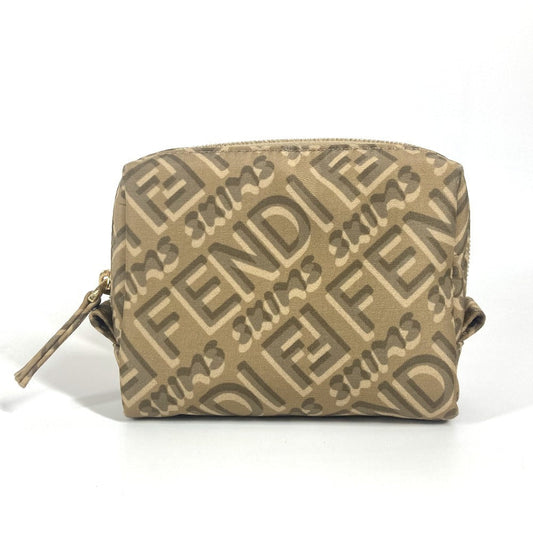FENDI Pouch 8N0179 Nylon beige SKIMS collaboration logo Women Used Authentic