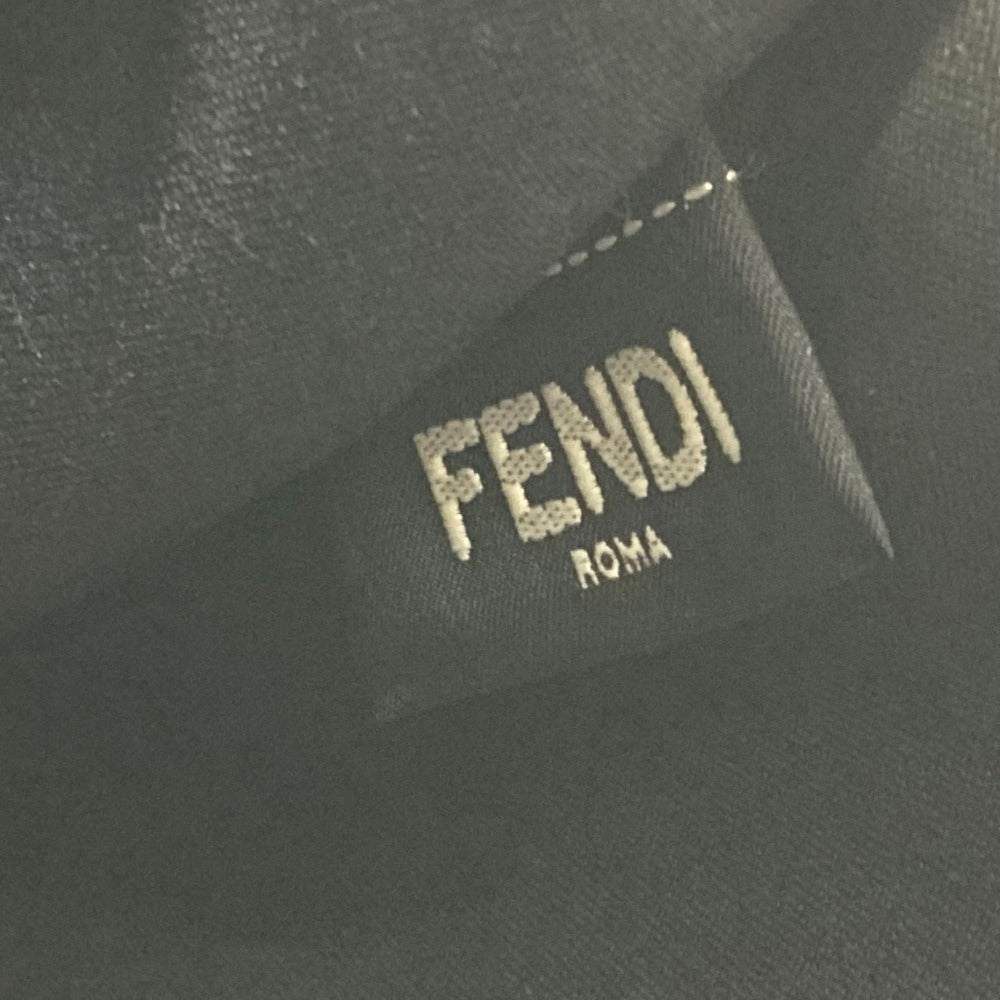 FENDI Clutch bag Leather, Fur black studded pouch Karl Lagerfeld Carlito