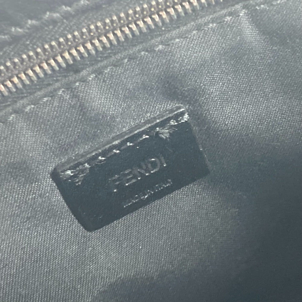 FENDI Clutch bag 7VA350 leather black Monster Bugs mens Used Authentic
