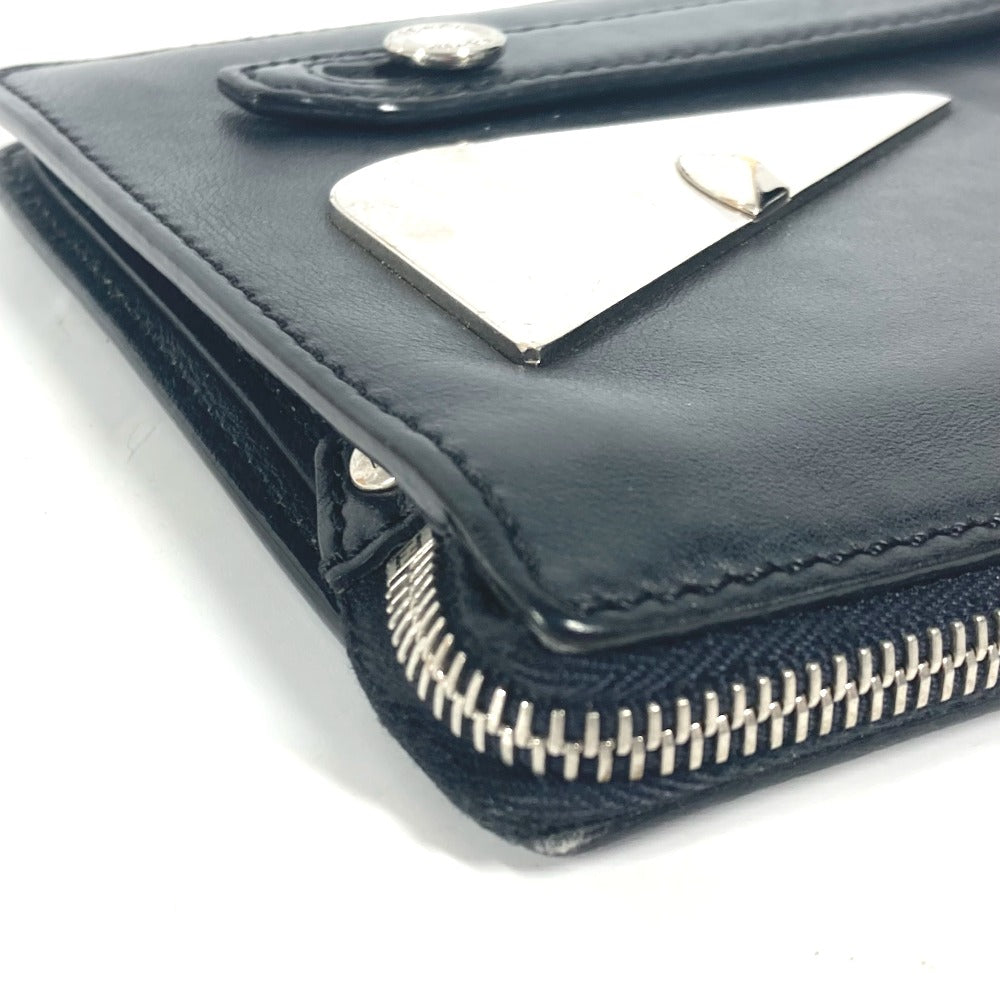 FENDI Clutch bag 7VA350 leather black Monster Bugs mens Used Authentic