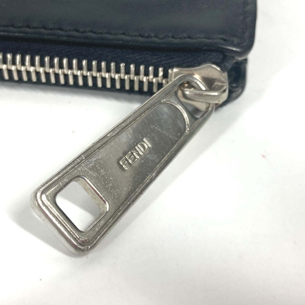 FENDI Clutch bag 7VA350 leather black Monster Bugs mens Used Authentic