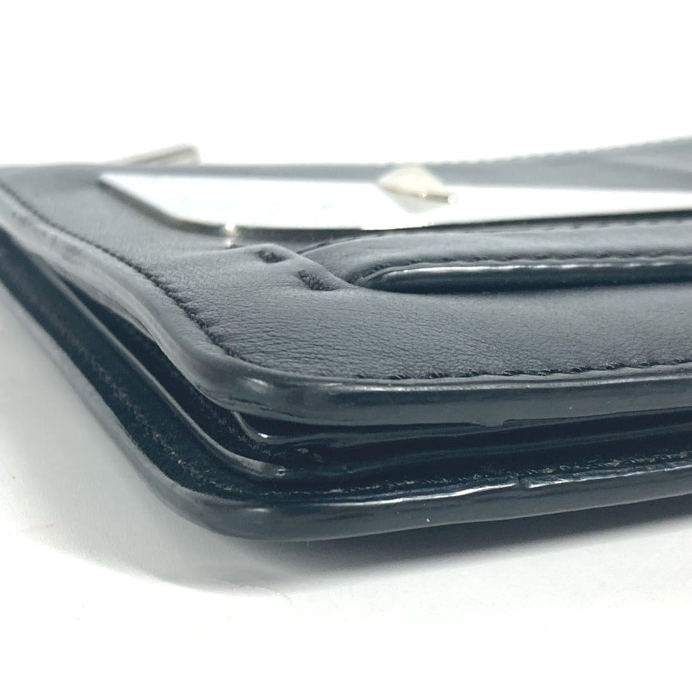 FENDI Clutch bag 7VA350 leather black Monster Bugs mens Used Authentic