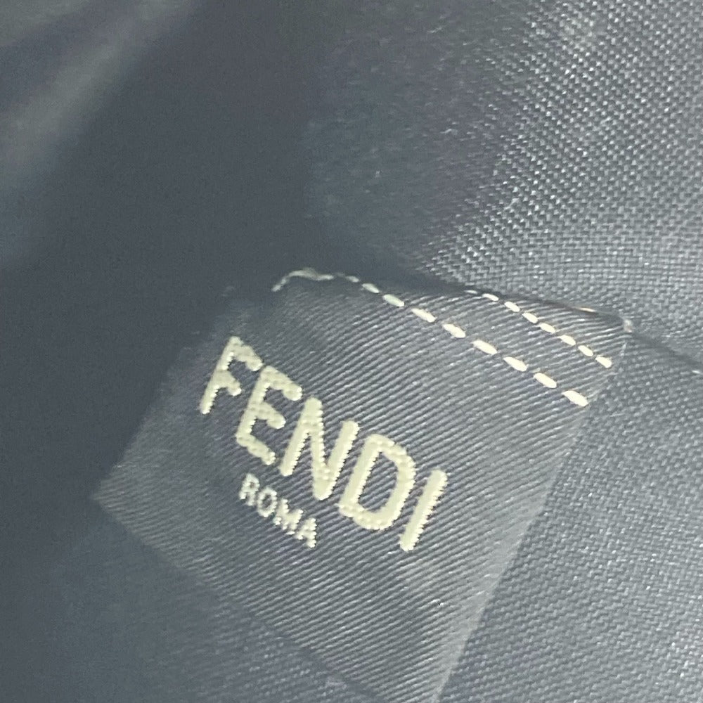 FENDI Clutch bag 7N0078 leather black Pouch Zucca logo mens Used Authentic