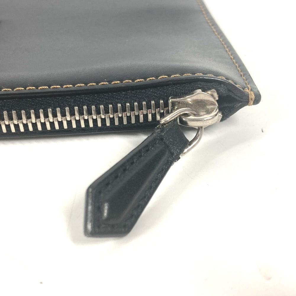 FENDI Clutch bag 7N0078 leather black Pouch Zucca logo mens Used Authentic