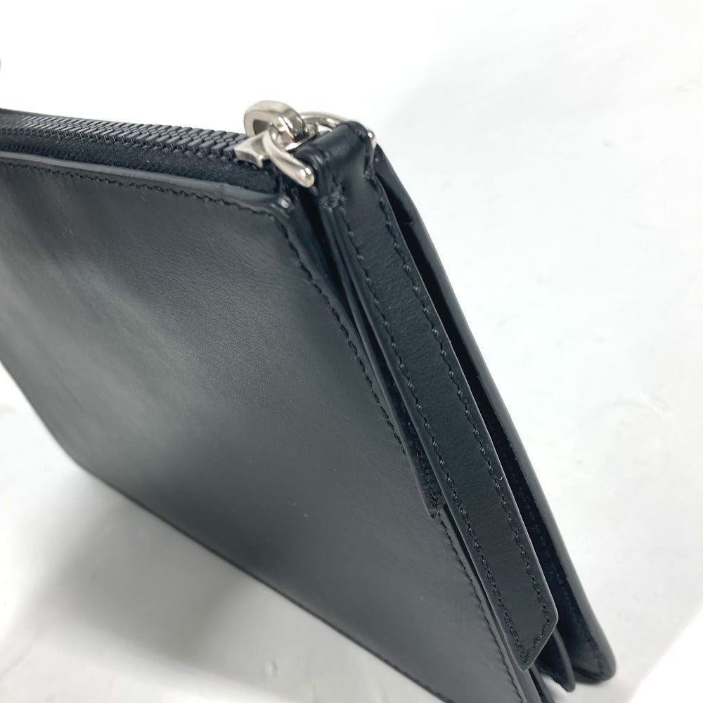 FENDI Clutch bag 7VA350 leather black Zucca logo