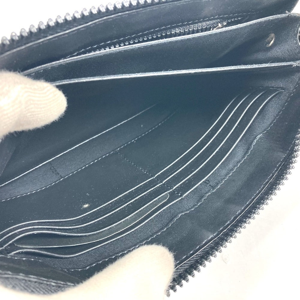 FENDI Clutch bag 7VA350 leather black Zucca logo