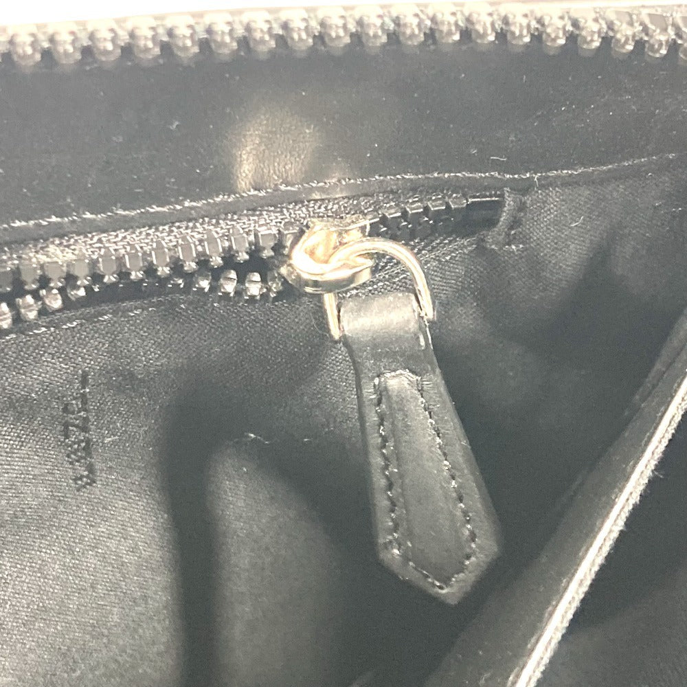 FENDI Clutch bag 7VA350 leather black Zucca logo