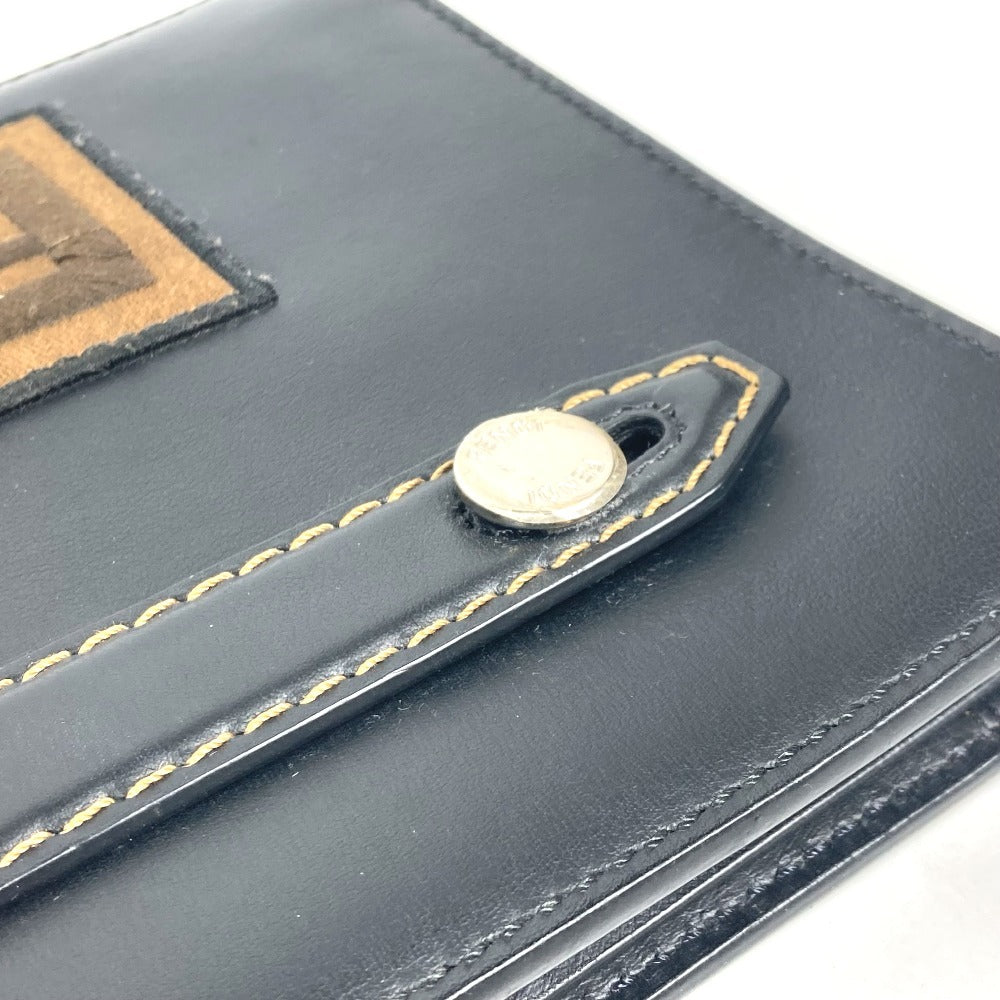 FENDI Clutch bag 7VA350 leather black Zucca logo