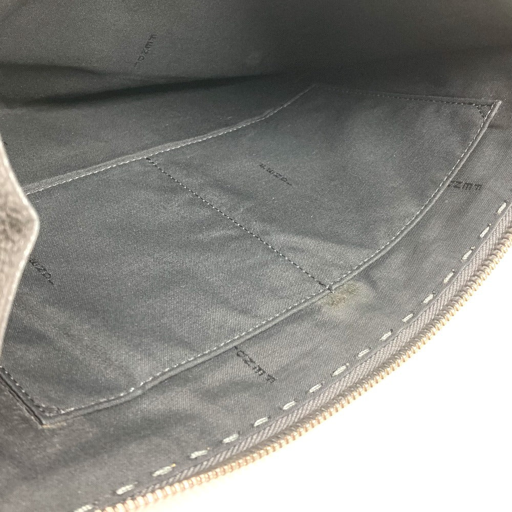 FENDI Clutch bag leather black Selleria logo