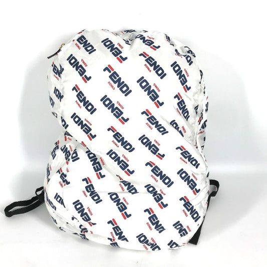 FENDI Backpack Nylon white backpack bag FILA collaboration Women Used Authentic