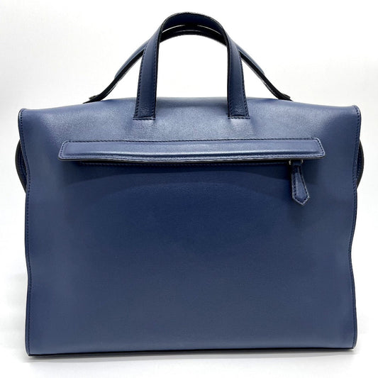 FENDI Business bag 7VA400 leather Navy 2 type handle Briefcase mens Used Authentic