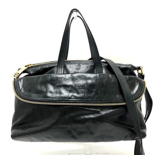 FENDI Business bag 8BT177 leather black Zip It mens Used Authentic