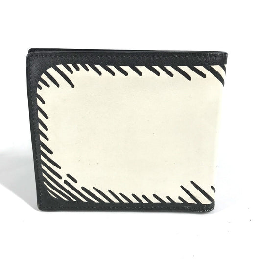 FENDI Folded wallet 7M0169 leather white Compact wallet Joshua Vides Collaboration mens Used Authentic