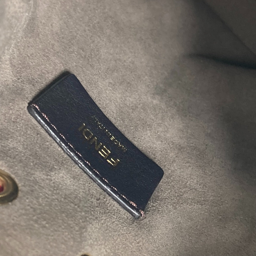 FENDI Shoulder Bag 8BS010 leather Red FFMetal Drawstring Bucket Mini Montresor Women Used Authentic