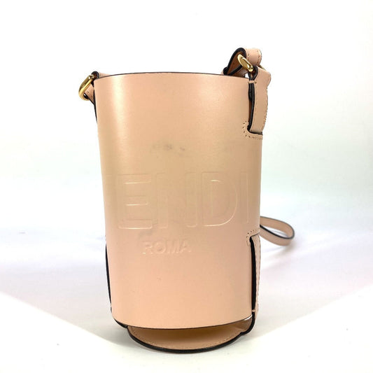 FENDI Shoulder Bag 7AR972 leather beige logo bottle holder