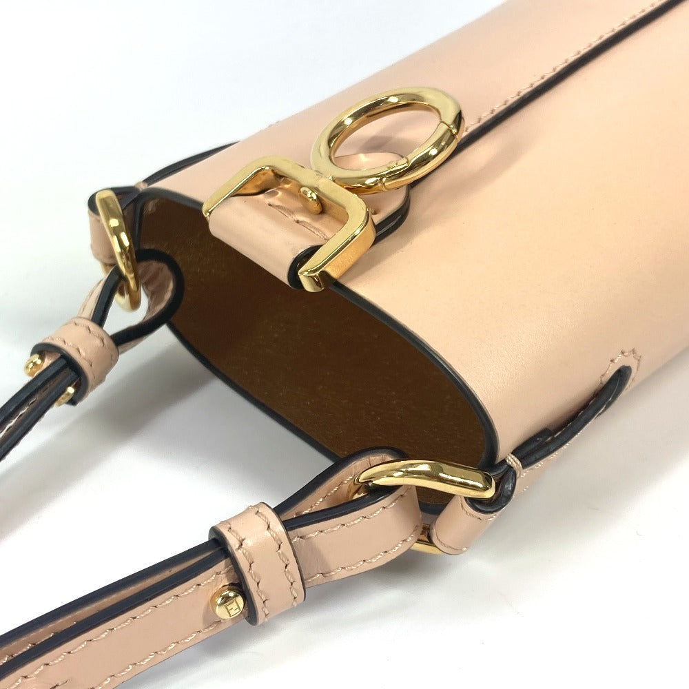 FENDI Shoulder Bag 7AR972 leather beige logo bottle holder