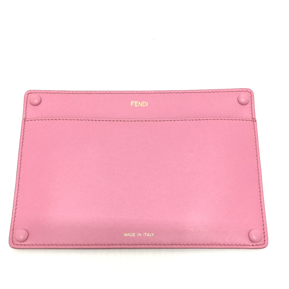 FENDI Pouch 7AR907 leather pink Peek-a-boo bag-in Women Used Authentic