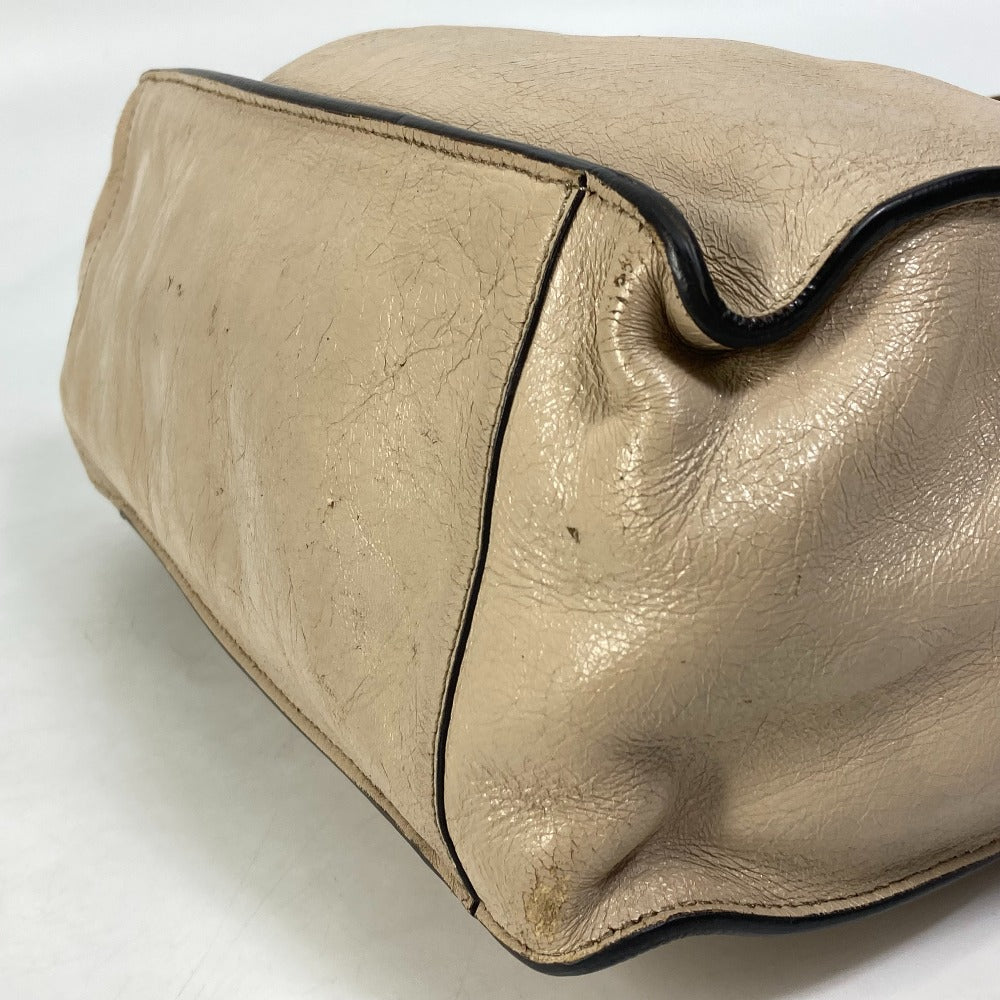FENDI Shoulder Bag 8BT303 Leather / suede beige Zucca handbag FLIP flip large FF logo strap Women Used Authentic